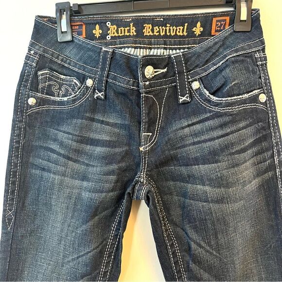 Rock Revival Debbie Dar Wash Bootcut Jeans Fleur Di Lis NEW without tags 27 - Picture 4 of 12